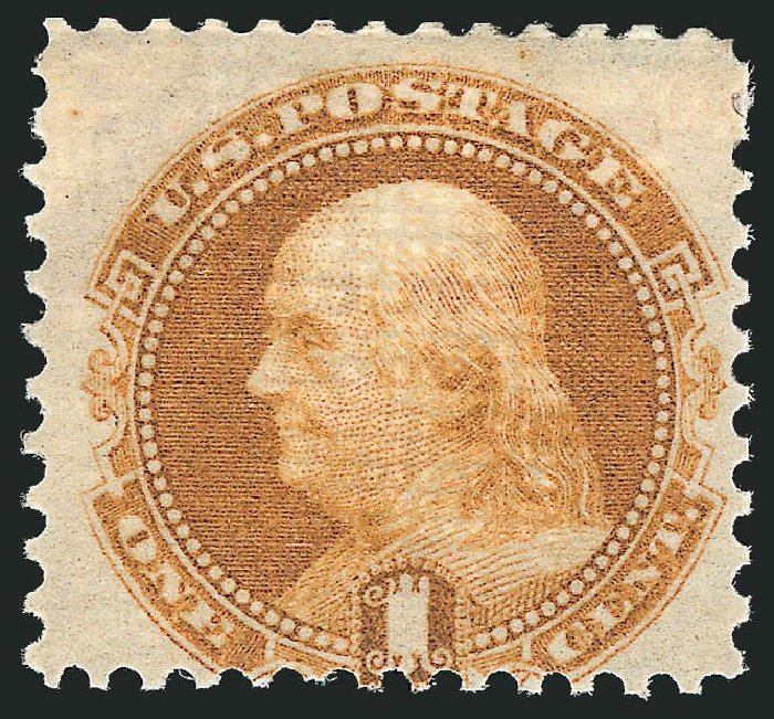Value of US Stamp Scott Catalogue 112 - 1c 1869 Pictorial Franklin. Robert Siegel Auction Galleries, Oct 2010, Sale 997, Lot 5443