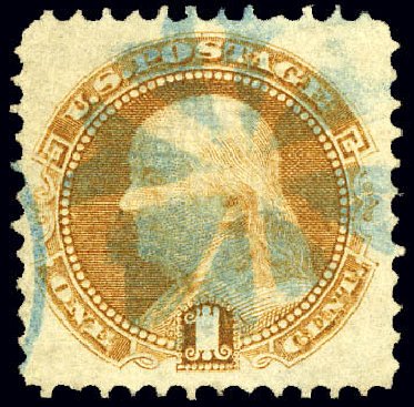 Values of US Stamp Scott Catalogue # 112 - 1c 1869 Pictorial Franklin. Matthew Bennett International, Dec 2008, Sale 330, Lot 1556