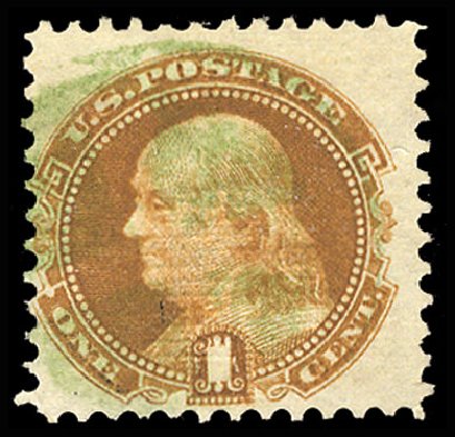 Prices of US Stamps Scott # 112 - 1869 1c Pictorial Franklin. Cherrystone Auctions, May 2013, Sale 201305, Lot 76