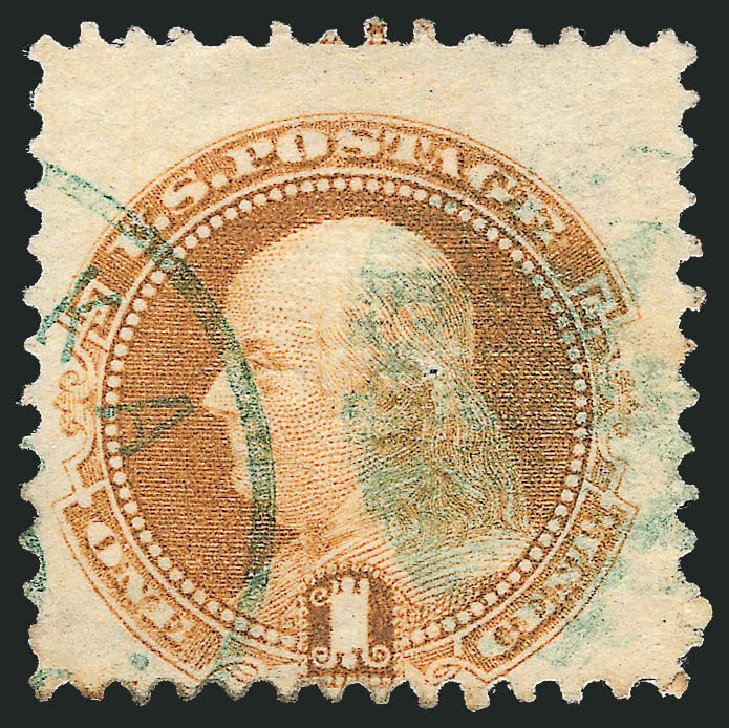 Values of US Stamp Scott Catalogue 112: 1c 1869 Pictorial Franklin. Robert Siegel Auction Galleries, Mar 2011, Sale 1007, Lot 2266