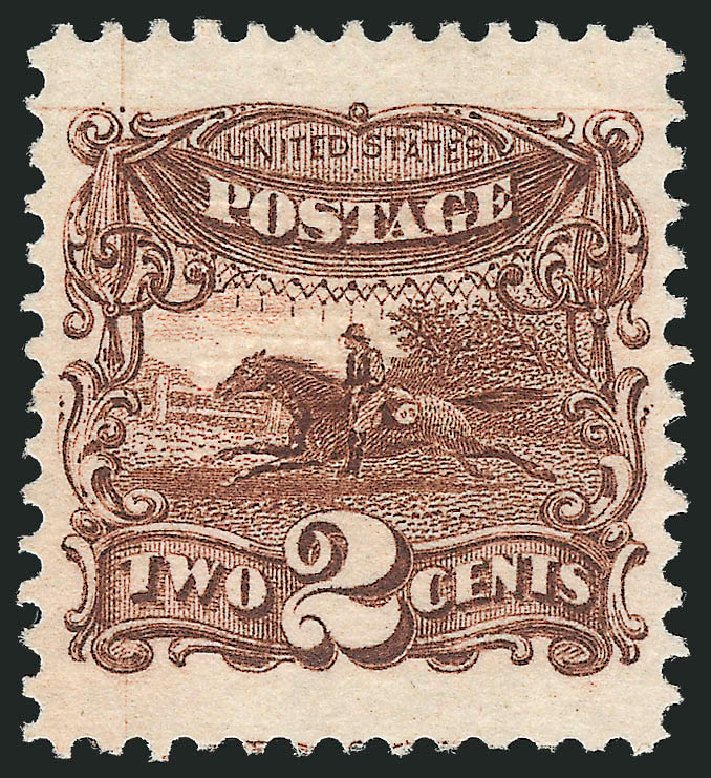 Values of US Stamp Scott Catalogue # 113: 1869 2c Pictorial Horse Rider. Robert Siegel Auction Galleries, Mar 2011, Sale 1004, Lot 17