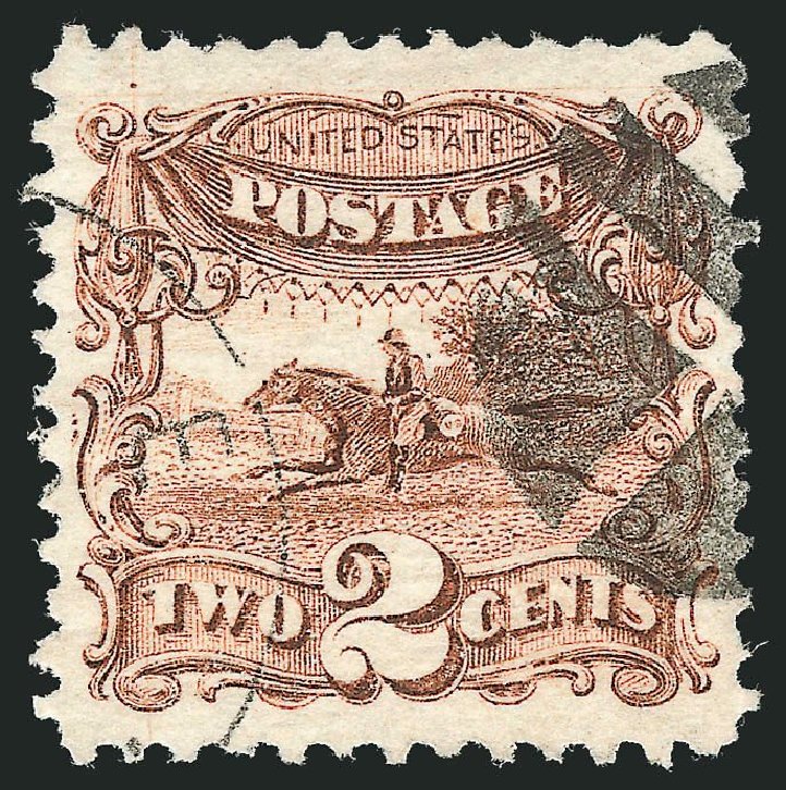Cost of US Stamp Scott Cat. 113: 1869 2c Pictorial Horse Rider. Robert Siegel Auction Galleries, Nov 2014, Sale 1084, Lot 3317