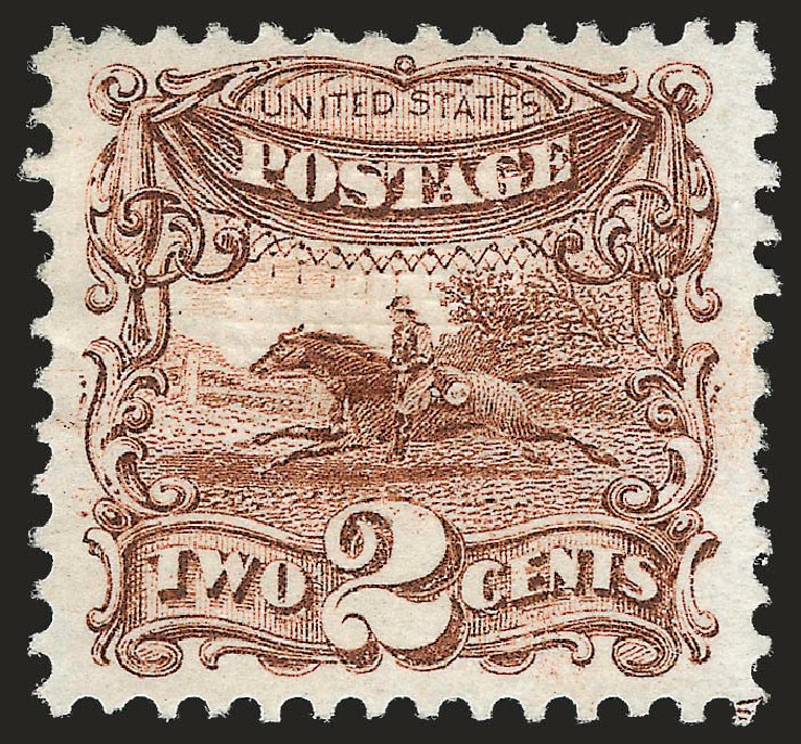 Price of US Stamp Scott 113: 1869 2c Pictorial Horse Rider. Robert Siegel Auction Galleries, Apr 2010, Sale 984, Lot 367