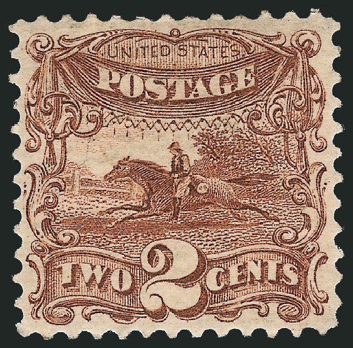 US Stamp Value Scott Cat. 113: 2c 1869 Pictorial Horse Rider. Robert Siegel Auction Galleries, Oct 2010, Sale 997, Lot 5447