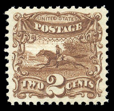Value of US Stamps Scott Cat. # 113: 1869 2c Pictorial Horse Rider. Matthew Bennett International, Sep 2010, Sale 332, Lot 2018