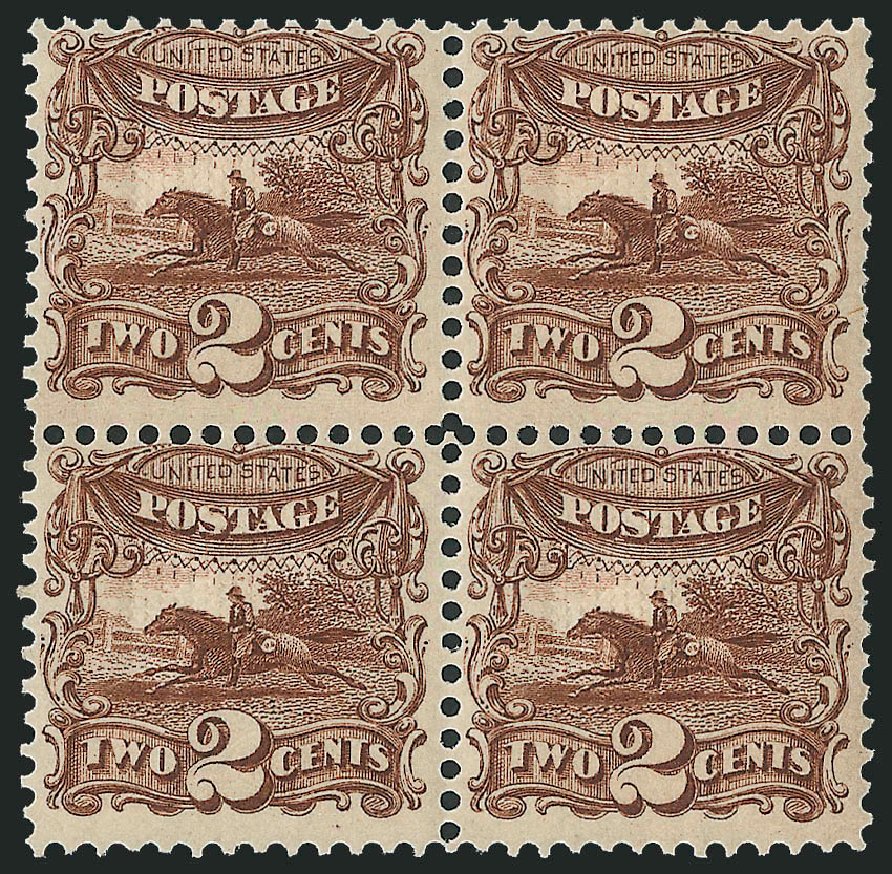 Values of US Stamps Scott Catalog # 113 - 2c 1869 Pictorial Horse Rider. Robert Siegel Auction Galleries, Jun 2011, Sale 1011, Lot 488