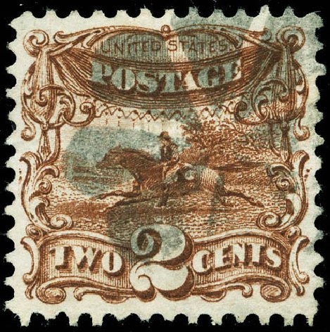 Cost of US Stamps Scott Catalog #113: 2c 1869 Pictorial Horse Rider. Matthew Bennett International, Jun 2008, Sale 328, Lot 609