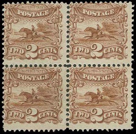 Cost of US Stamps Scott 113: 1869 2c Pictorial Horse Rider. H.R. Harmer, Nov 2013, Sale 3004, Lot 1099