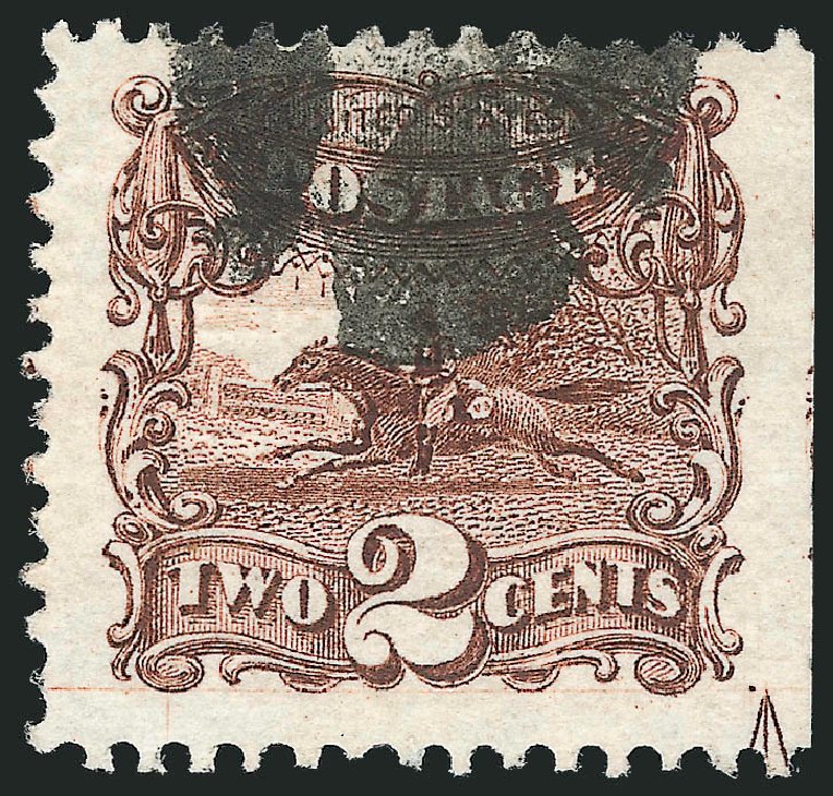 US Stamps Values Scott # 113 - 2c 1869 Pictorial Horse Rider. Robert Siegel Auction Galleries, Jun 2011, Sale 1011, Lot 490