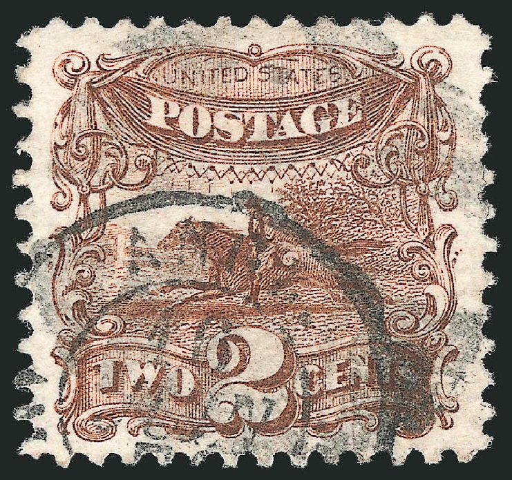 Values of US Stamp Scott #113 - 1869 2c Pictorial Horse Rider. Robert Siegel Auction Galleries, Jun 2012, Sale 1026, Lot 1250