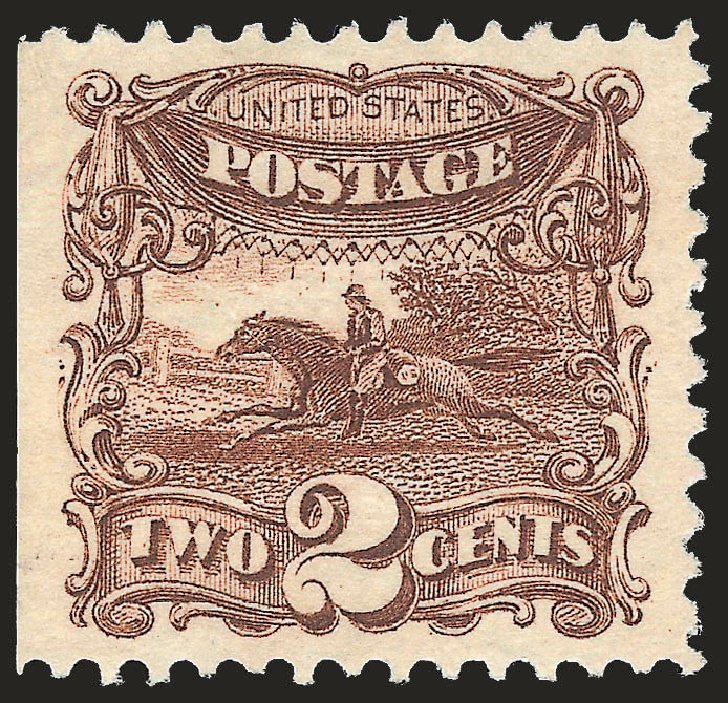 US Stamp Price Scott Catalog #113: 2c 1869 Pictorial Horse Rider. Robert Siegel Auction Galleries, Jun 2009, Sale 975, Lot 1340