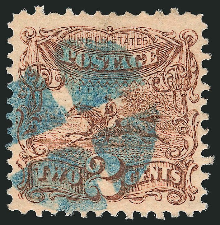 US Stamp Values Scott Catalog # 113: 1869 2c Pictorial Horse Rider. Robert Siegel Auction Galleries, Mar 2011, Sale 1004, Lot 21