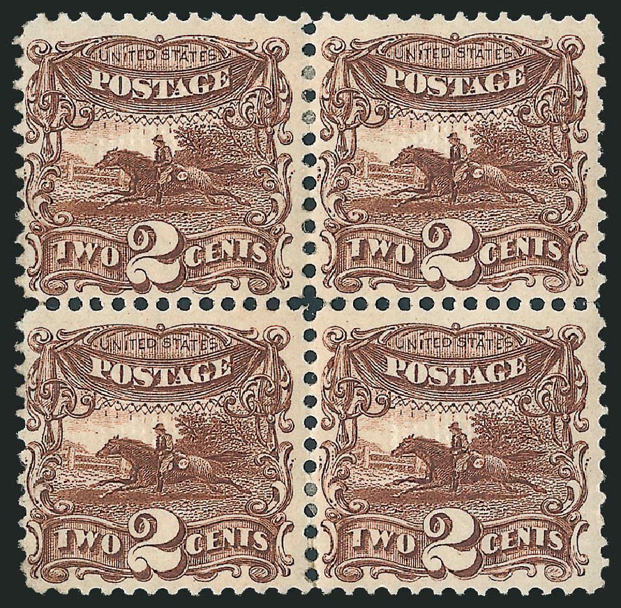 US Stamp Values Scott Cat. 113: 2c 1869 Pictorial Horse Rider. Robert Siegel Auction Galleries, Mar 2012, Sale 1021, Lot 291