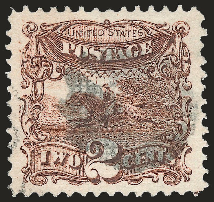 Price of US Stamp Scott # 113: 2c 1869 Pictorial Horse Rider. Robert Siegel Auction Galleries, Apr 2010, Sale 984, Lot 371