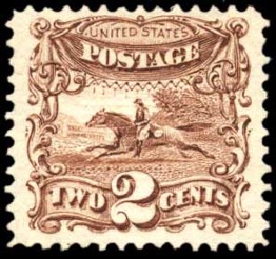 Price of US Stamp Scott Catalogue 113: 2c 1869 Pictorial Horse Rider. Harmer-Schau Auction Galleries, Oct 2010, Sale 87, Lot 134