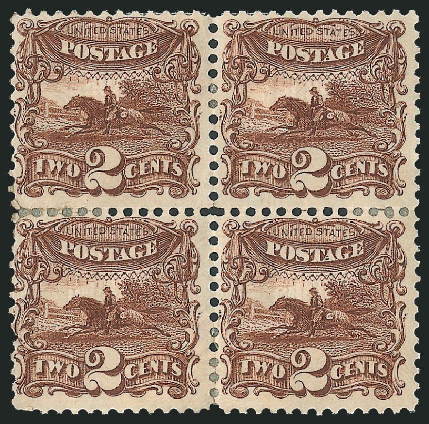 US Stamp Values Scott Cat. #113 - 1869 2c Pictorial Horse Rider. Robert Siegel Auction Galleries, Mar 2012, Sale 1021, Lot 294