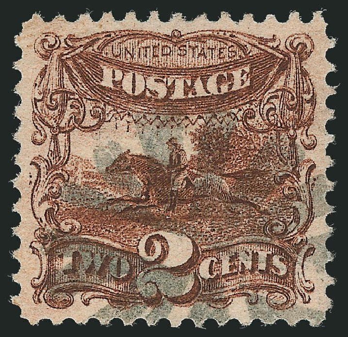Values of US Stamps Scott Catalog 113 - 1869 2c Pictorial Horse Rider. Robert Siegel Auction Galleries, Jul 2014, Sale 1077, Lot 114
