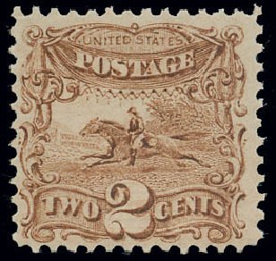 Prices of US Stamps Scott Cat. 113: 1869 2c Pictorial Horse Rider. Matthew Bennett International, Jun 2008, Sale 328, Lot 605