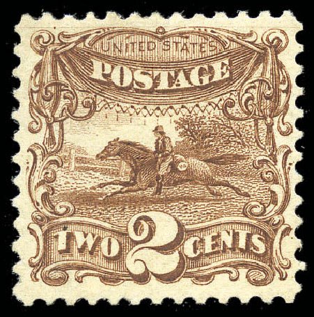 US Stamps Value Scott Catalog 113: 2c 1869 Pictorial Horse Rider. Matthew Bennett International, Sep 2010, Sale 331, Lot 465