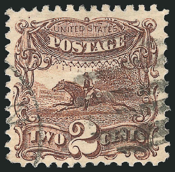 Value of US Stamps Scott # 113 - 1869 2c Pictorial Horse Rider. Robert Siegel Auction Galleries, Mar 2011, Sale 1004, Lot 25