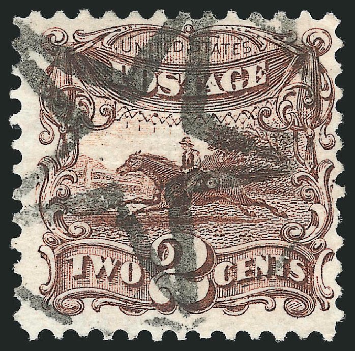 Price of US Stamps Scott 113: 2c 1869 Pictorial Horse Rider. Robert Siegel Auction Galleries, Oct 2011, Sale 1013, Lot 155