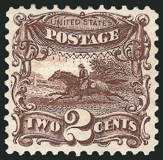 Price of US Stamps Scott Cat. # 113: 1869 2c Pictorial Horse Rider. Robert Siegel Auction Galleries, Mar 2012, Sale 1019, Lot 435