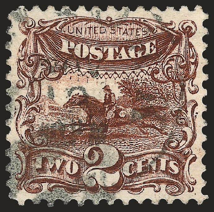 US Stamp Value Scott Cat. # 113: 2c 1869 Pictorial Horse Rider. Robert Siegel Auction Galleries, Dec 2008, Sale 967, Lot 4225