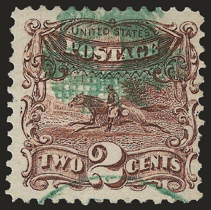 US Stamp Price Scott Cat. # 113: 1869 2c Pictorial Horse Rider. Robert Siegel Auction Galleries, Apr 2010, Sale 984, Lot 375