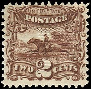 US Stamps Value Scott #113: 1869 2c Pictorial Horse Rider. Regency-Superior, Nov 2014, Sale 108, Lot 252