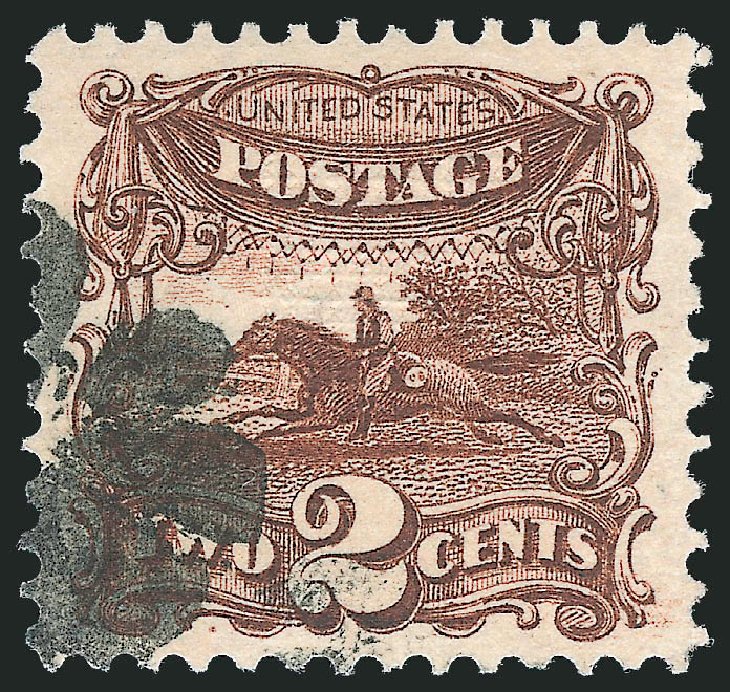 US Stamps Price Scott 113: 1869 2c Pictorial Horse Rider. Robert Siegel Auction Galleries, Sep 2012, Sale 1027, Lot 2