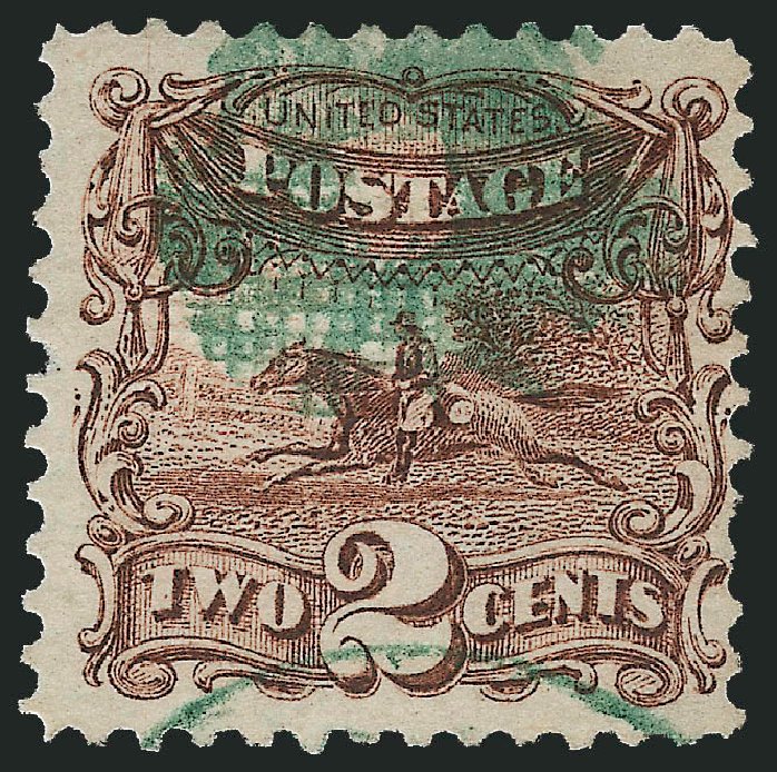 Value of US Stamps Scott # 113 - 2c 1869 Pictorial Horse Rider. Robert Siegel Auction Galleries, Dec 2013, Sale 1062, Lot 302