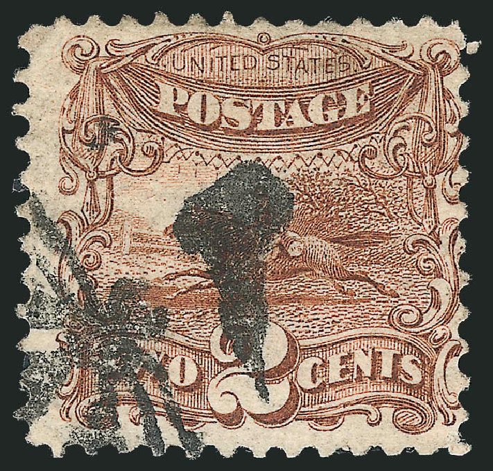 US Stamp Values Scott #113: 2c 1869 Pictorial Horse Rider. Robert Siegel Auction Galleries, Oct 2011, Sale 1013, Lot 153