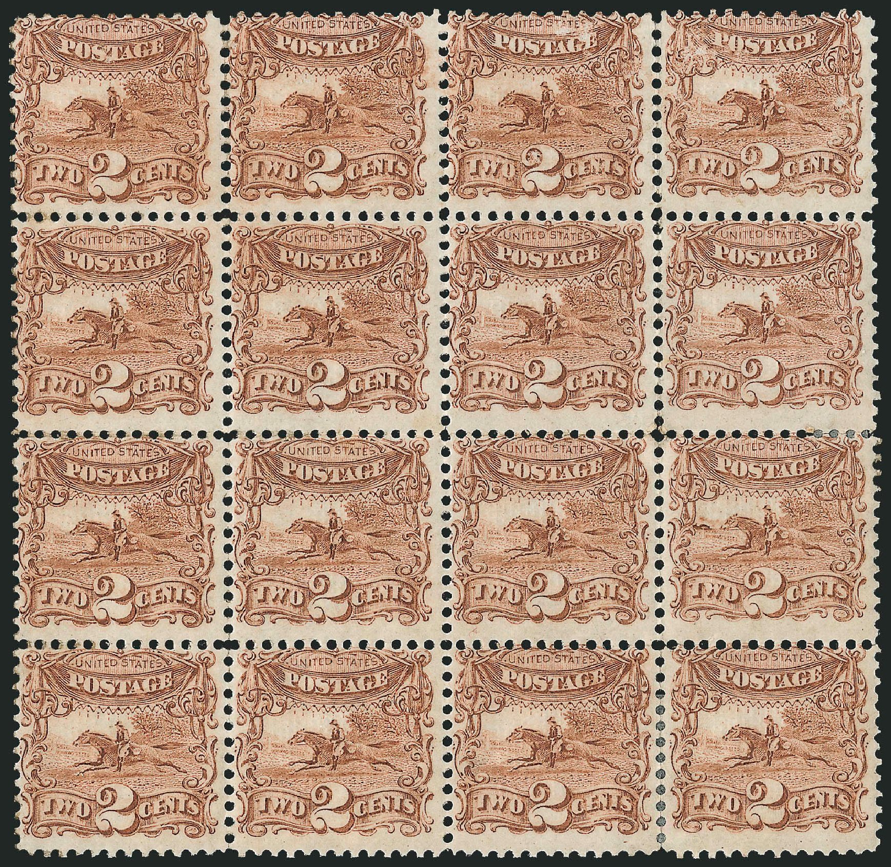 Costs of US Stamp Scott # 113 - 2c 1869 Pictorial Horse Rider. Robert Siegel Auction Galleries, Dec 2014, Sale 1090, Lot 1263