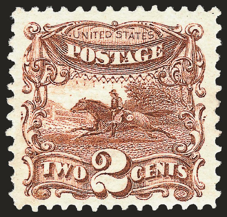 US Stamps Prices Scott Catalog 113: 1869 2c Pictorial Horse Rider. Robert Siegel Auction Galleries, Oct 2008, Sale 963, Lot 643