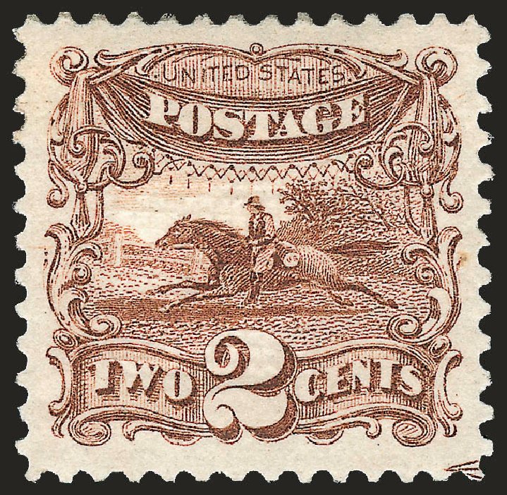 US Stamp Price Scott Cat. # 113 - 1869 2c Pictorial Horse Rider. Robert Siegel Auction Galleries, Dec 2008, Sale 967, Lot 4223
