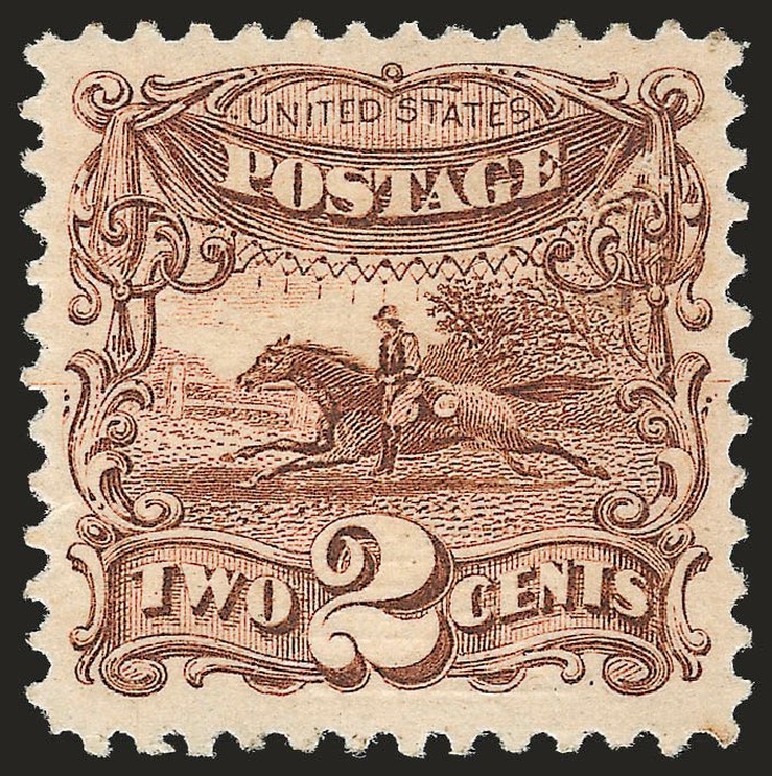 US Stamps Prices Scott Catalog 113: 1869 2c Pictorial Horse Rider. Robert Siegel Auction Galleries, Dec 2009, Sale 982, Lot 5303