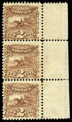 Cost of US Stamp Scott Cat. # 113 - 1869 2c Pictorial Horse Rider. Matthew Bennett International, Mar 2011, Sale 336, Lot 1176