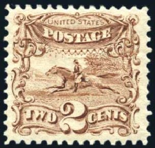 Prices of US Stamps Scott Cat. # 113 - 2c 1869 Pictorial Horse Rider. Harmer-Schau Auction Galleries, Aug 2011, Sale 90, Lot 1266