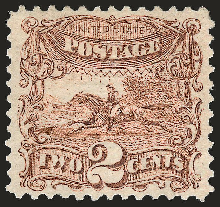 US Stamps Prices Scott Catalogue 113: 2c 1869 Pictorial Horse Rider. Robert Siegel Auction Galleries, Jun 2009, Sale 975, Lot 1336