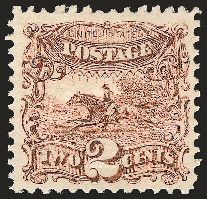 Cost of US Stamp Scott Catalog 113: 1869 2c Pictorial Horse Rider. Robert Siegel Auction Galleries, Jun 2010, Sale 992, Lot 2176