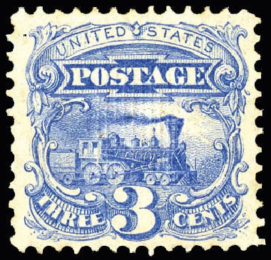 US Stamps Value Scott 114 - 3c 1869 Pictorial Locomotive. Matthew Bennett International, Dec 2008, Sale 330, Lot 1567