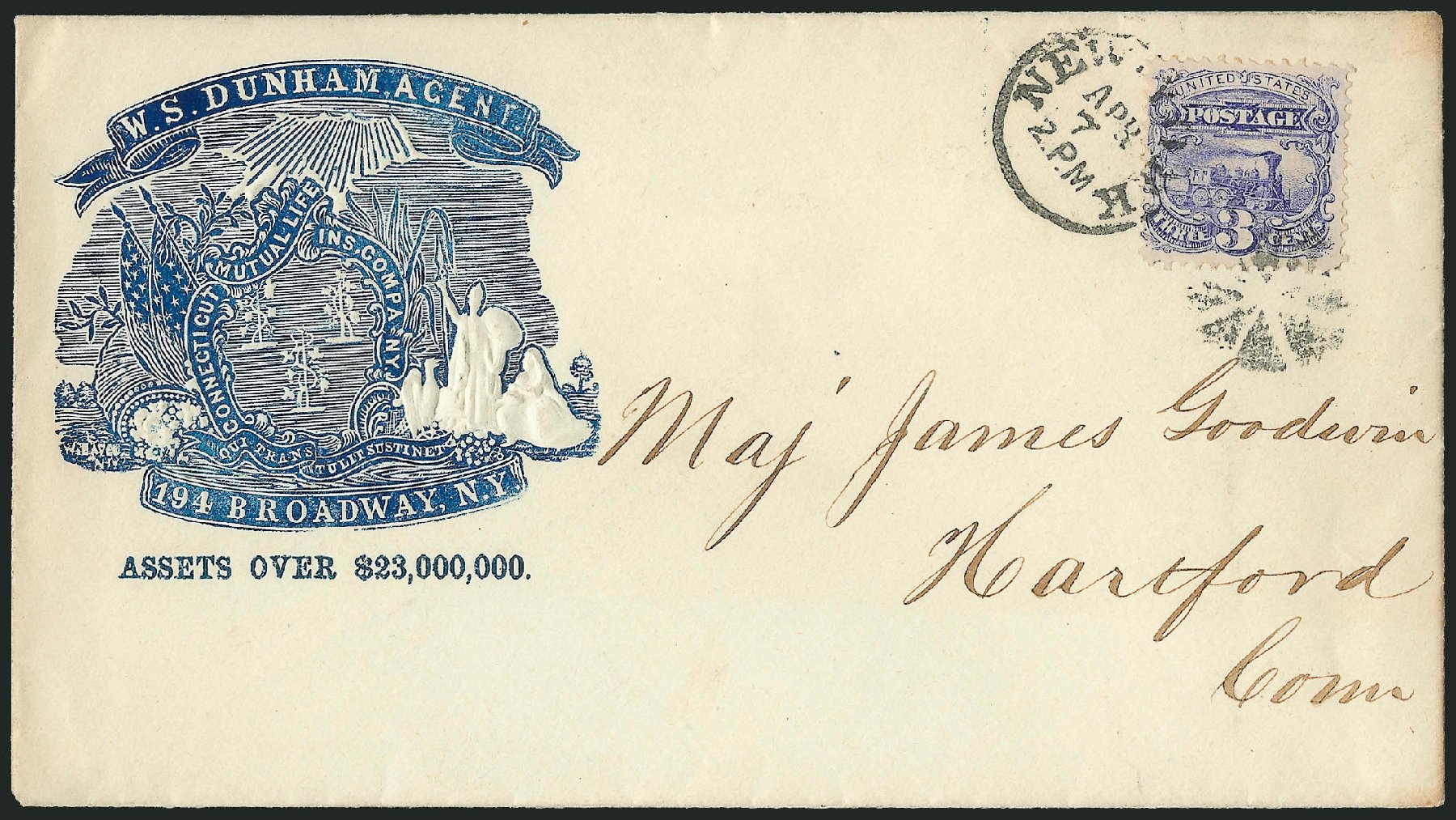 Values of US Stamps Scott #114 - 1869 3c Pictorial Locomotive. Robert Siegel Auction Galleries, Mar 2011, Sale 1004, Lot 67