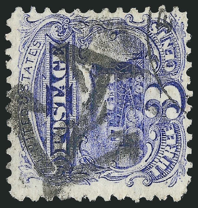 Cost of US Stamp Scott Catalog 114 - 1869 3c Pictorial Locomotive. Robert Siegel Auction Galleries, Oct 2011, Sale 1013, Lot 177