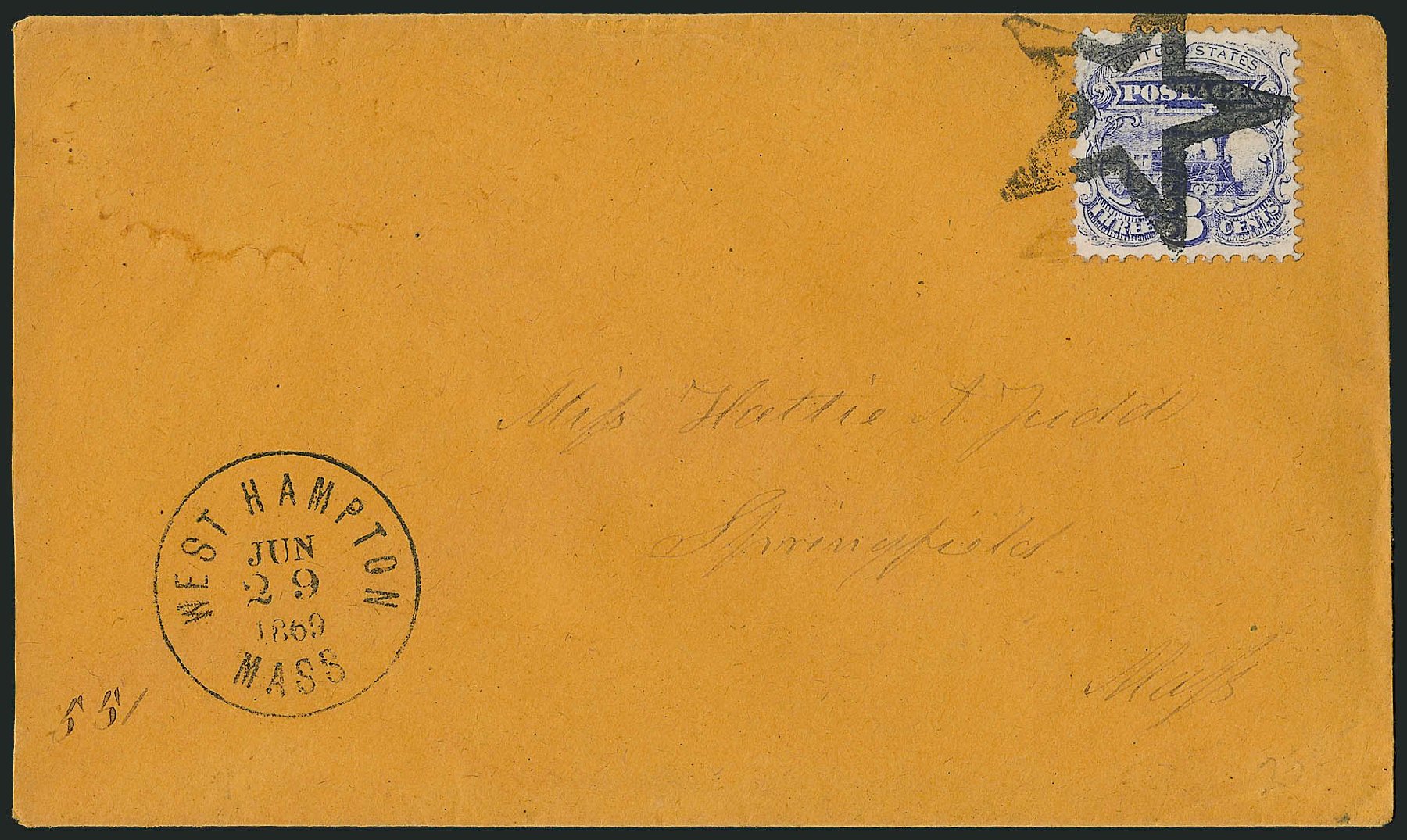 Costs of US Stamp Scott Catalogue #114 - 3c 1869 Pictorial Locomotive. Robert Siegel Auction Galleries, Oct 2011, Sale 1013, Lot 187
