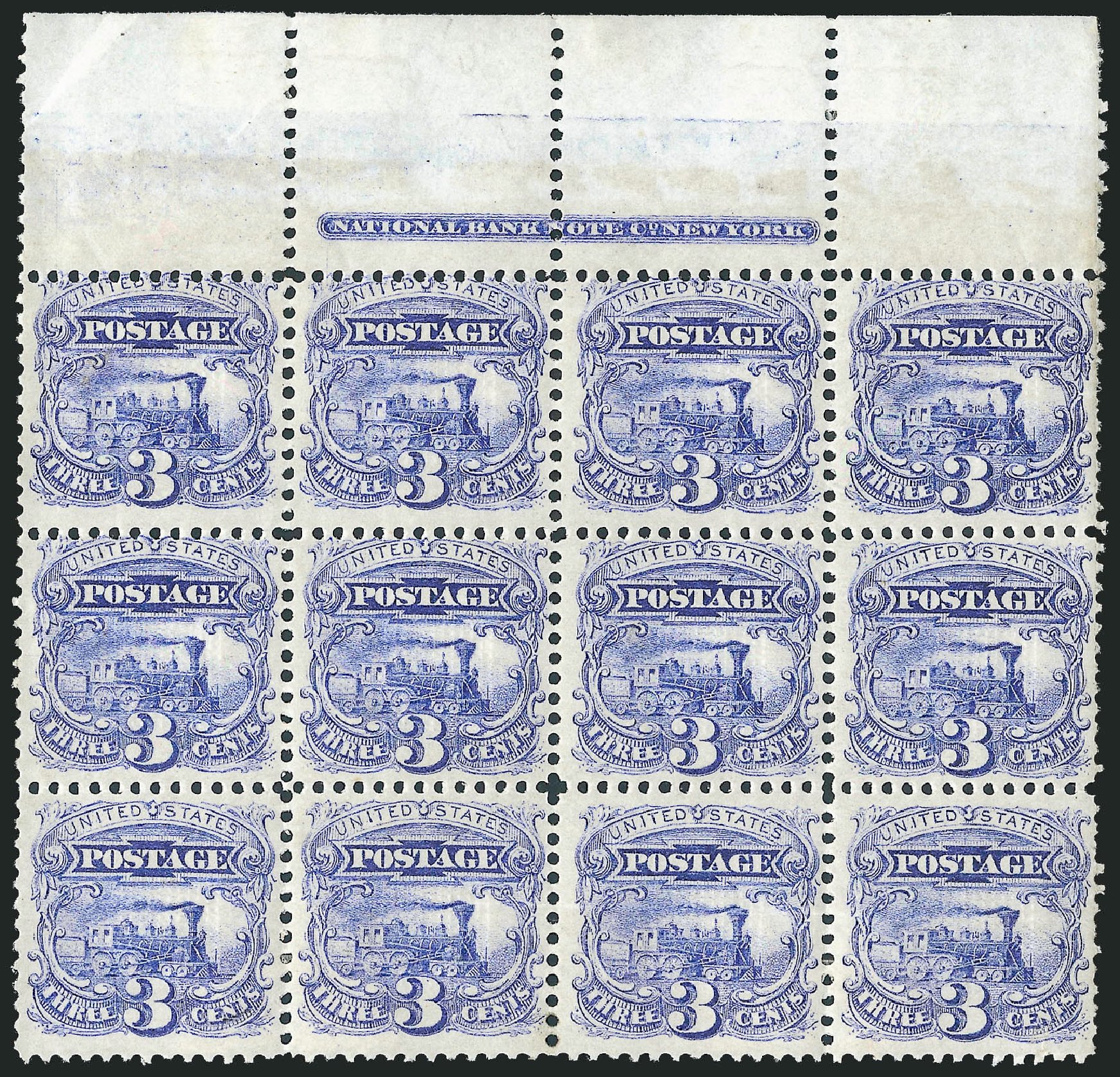 Price of US Stamps Scott Cat. # 114 - 3c 1869 Pictorial Locomotive. Robert Siegel Auction Galleries, Mar 2012, Sale 1021, Lot 297