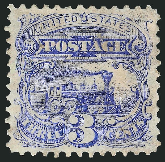 Prices of US Stamp Scott Catalog #114: 1869 3c Pictorial Locomotive. Robert Siegel Auction Galleries, Feb 2015, Sale 1092, Lot 1087