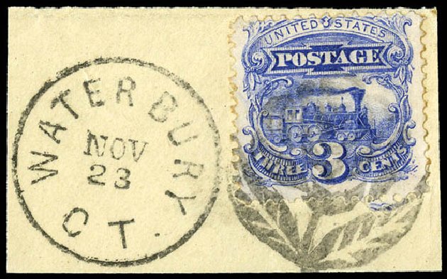 Values of US Stamps Scott Catalog #114: 1869 3c Pictorial Locomotive. Matthew Bennett International, Dec 2008, Sale 330, Lot 1568