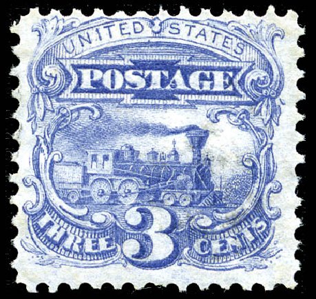 Prices of US Stamp Scott Catalogue # 114: 1869 3c Pictorial Locomotive. Matthew Bennett International, Feb 2012, Sale 340, Lot 218