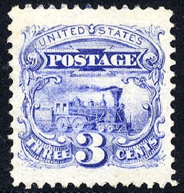 Costs of US Stamps Scott Catalogue # 114: 3c 1869 Pictorial Locomotive. Cherrystone Auctions, Jan 2008, Sale 200801, Lot 1108