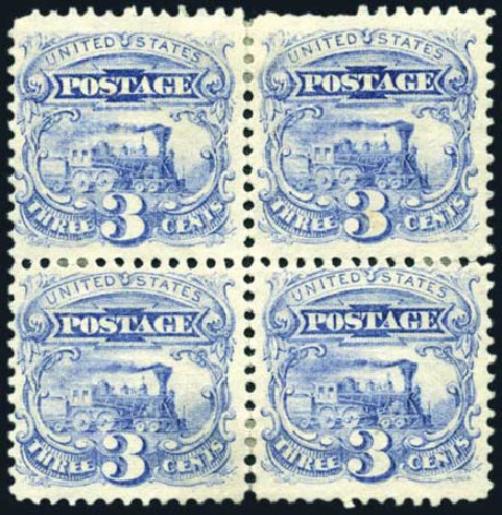 US Stamps Prices Scott Catalogue 114: 3c 1869 Pictorial Locomotive. Harmer-Schau Auction Galleries, Jun 2008, Sale 78, Lot 1348